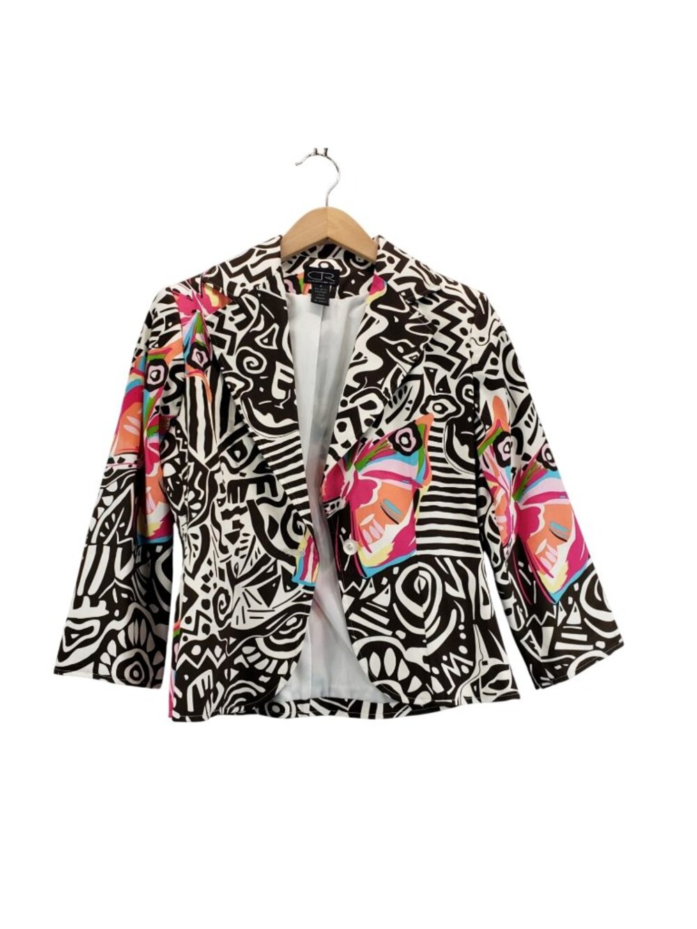 Art Wear Blazer 4 CR Sportswear Abstarct Butterfly 3/4 Sleeve Lined Career Wear